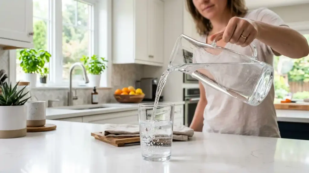 Clean purified drinking water from a whole house reverse osmosis system
